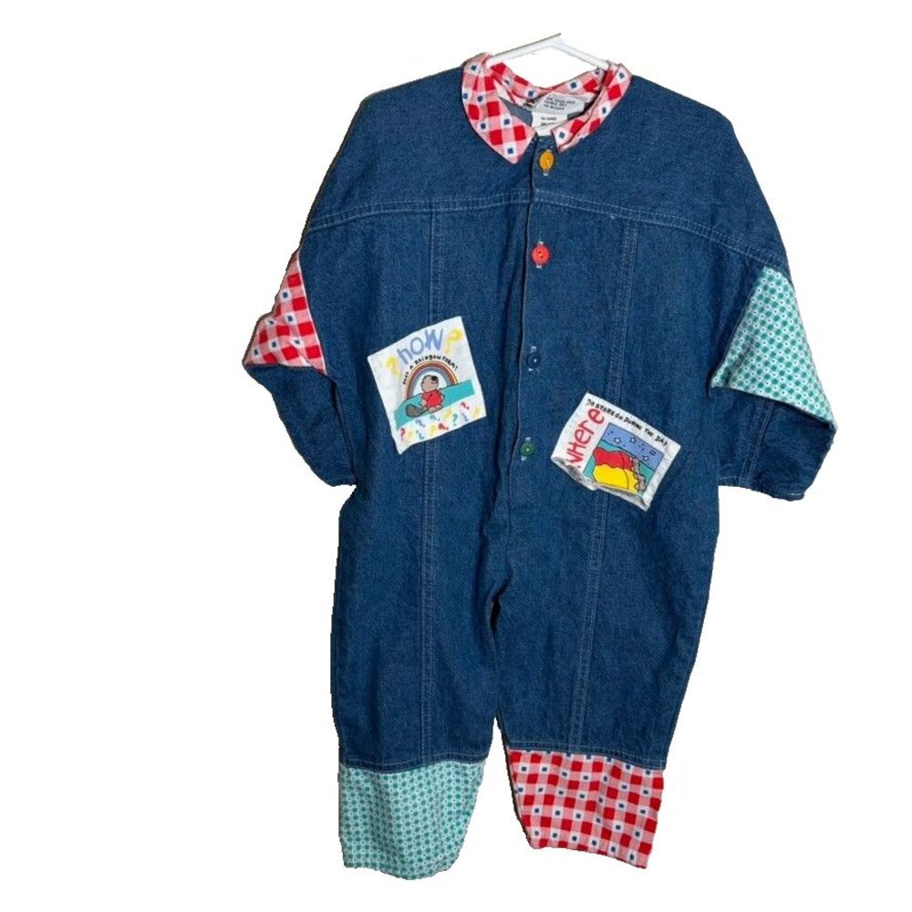 Cache Cache Vintage 3T Jumper One Piece Cotton Blue Made in USA